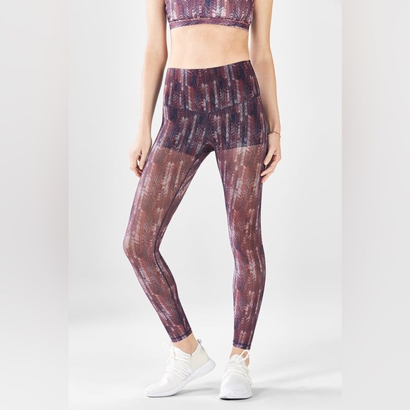 Like New Fabletics High-Waisted PureLuxe Mesh Legging - Picture 1 of 8